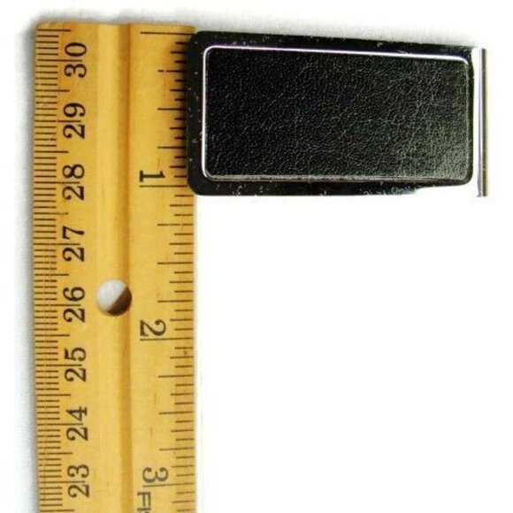 Money Clip Black & Silver Tone Wallet Credit Card Cash ID Holder Vintage - Picture 3 of 6